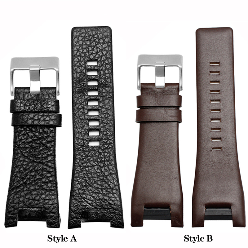 Diesel Watches Smartwatch - Hakiki deri çentik saat kayışı dizel