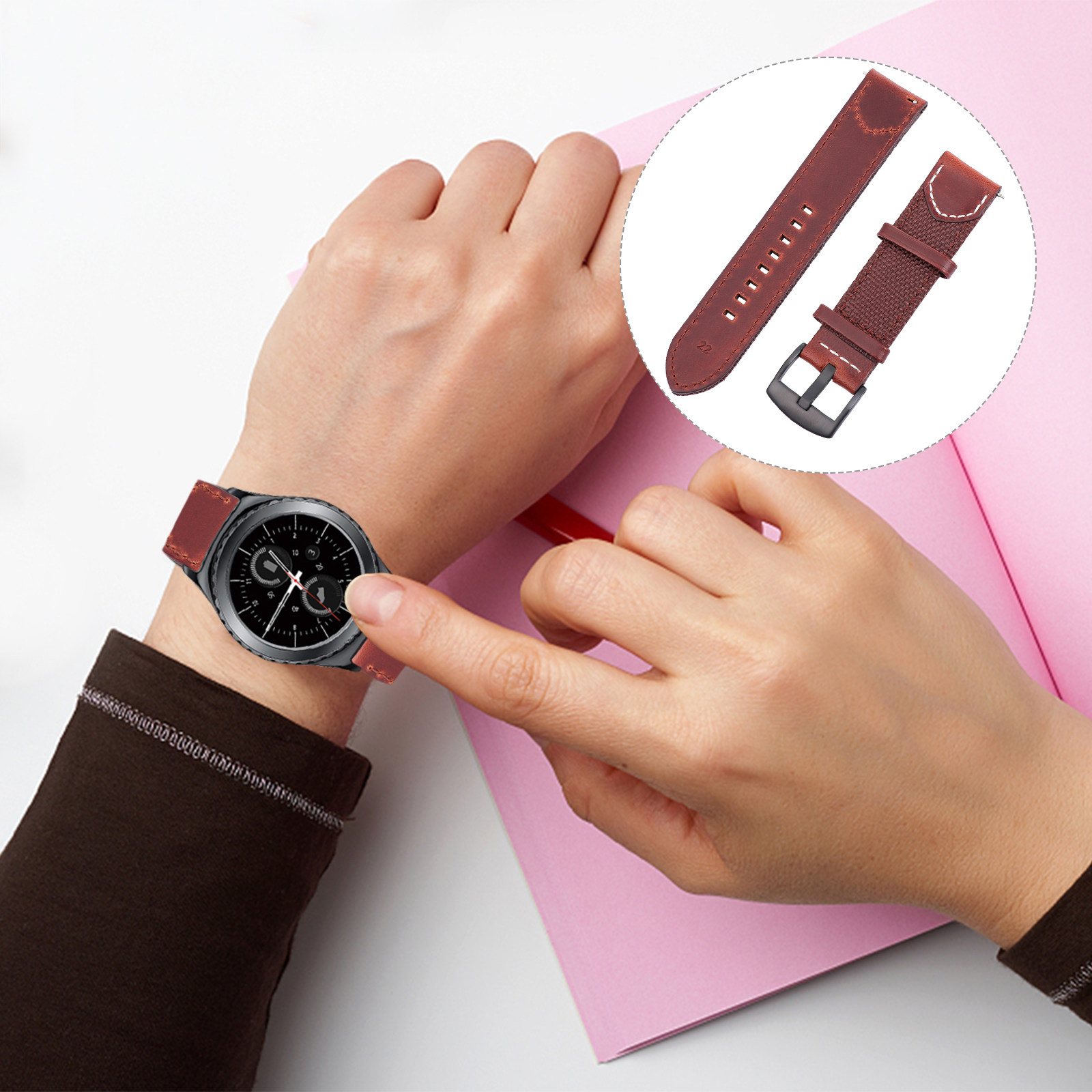 Smartwatch Premium Watches For Men - 22Mm Premium Vintage Saat Kayışı Naylon