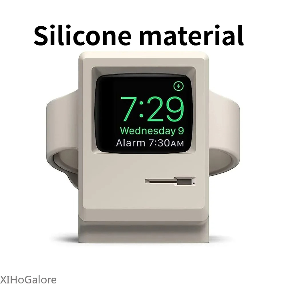 Watch Charging Dock - Retro Bilgisayar Desenli Silikon Şarj Standı