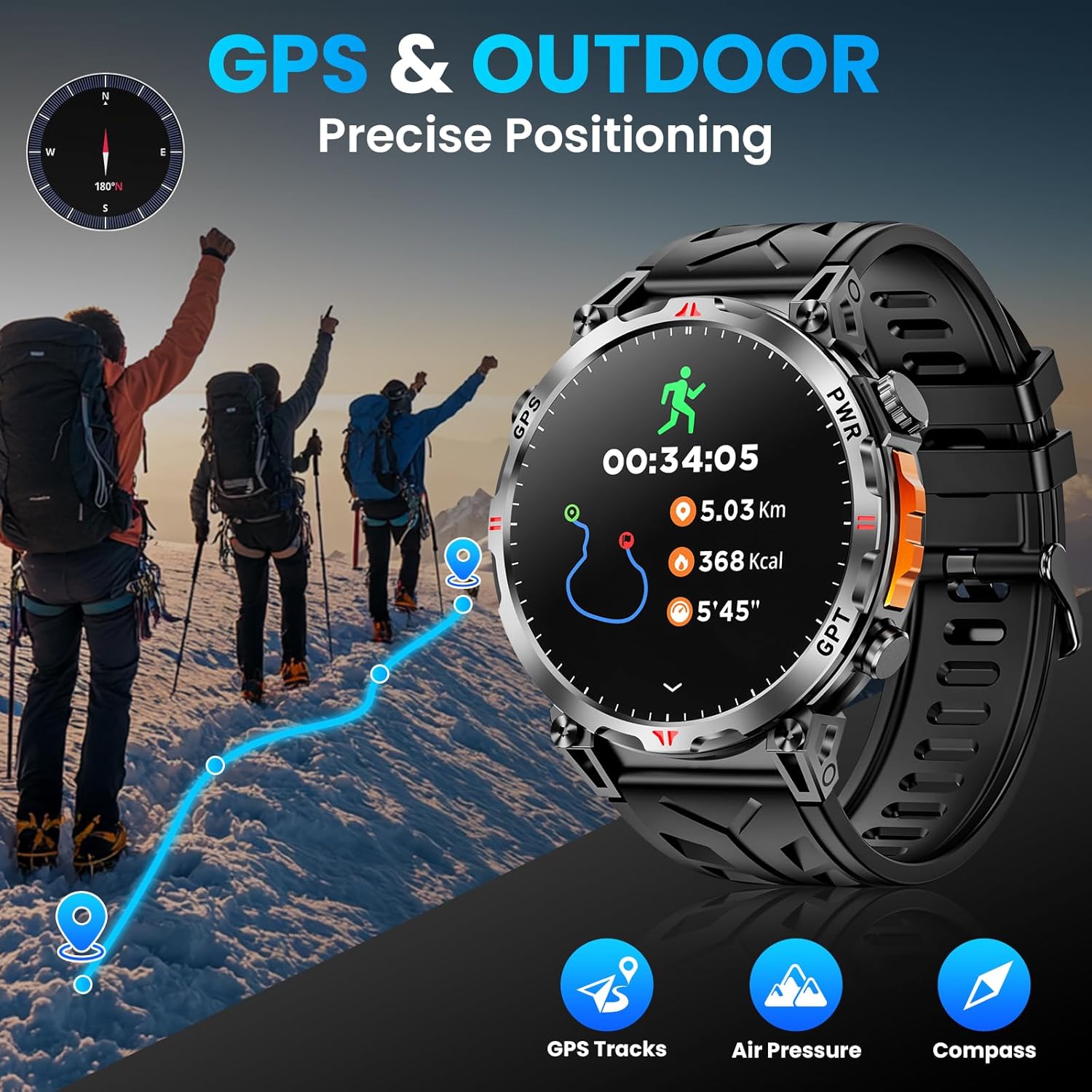 2026 Yeni Askeri GPS Taktikler - Smartwatch Professional Watches For Men incelemesi ve fiyatı