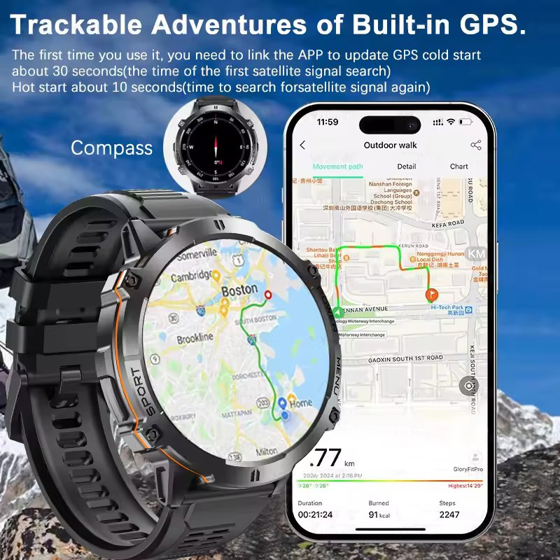 2025New Askeri 1000 mAh Pil ak - Smartwatch Professional Watches For Men incelemesi ve fiyatı