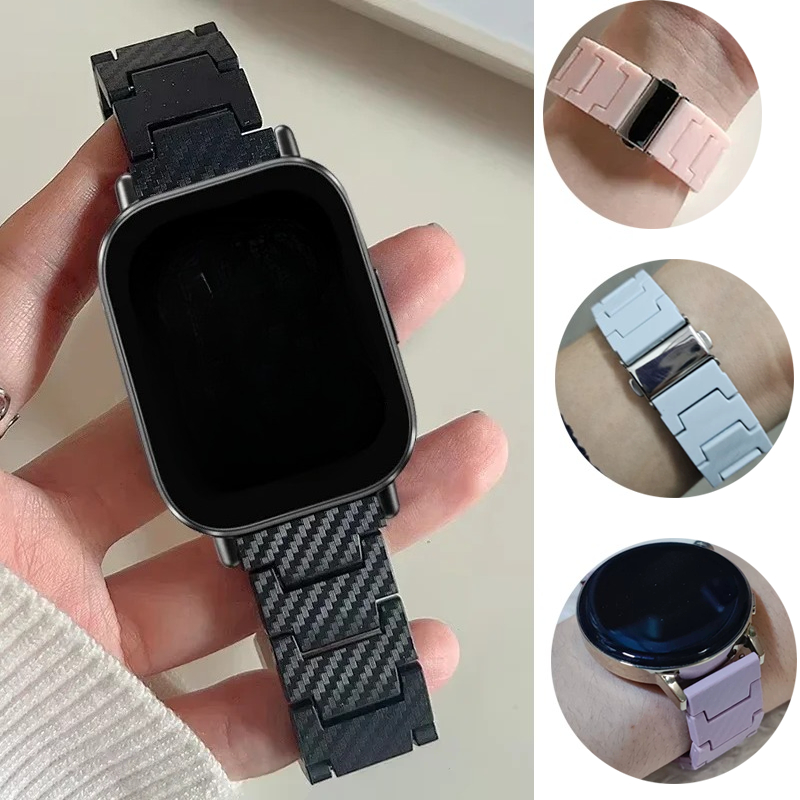 20mm 22mm Karbon Fiber Bant Xi - Smartwatch Samsung Watches For Women incelemesi ve fiyatı