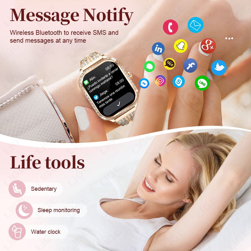 LIGE akıllı saat kadın su geçi - Smartwatch Digital Watches For Women incelemesi ve fiyatı